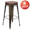 Flash Furniture 30" High Metal Indoor Bar Stool, Gray, PK4 4-ET-31320W-30-GN-R-GG - alternate 10